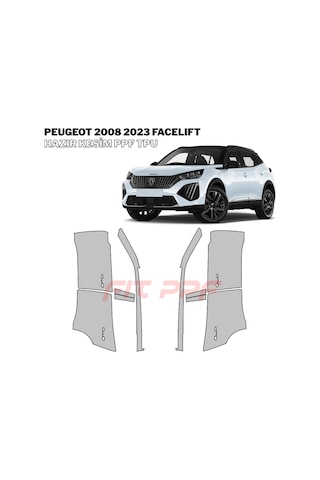 Peugeot 2008 - 2023 Facelıft 210 Mikron Premium Tpu Ppf Kaplama Seti-orta Grup