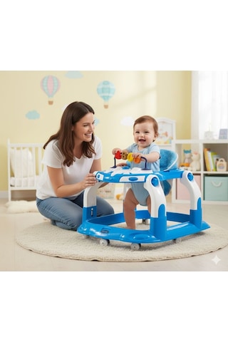 Kornalı Oyuncaklı Mama Tablalı Zıp Zıp Hoppala Yürüteç & Örümcek & İlk Adım