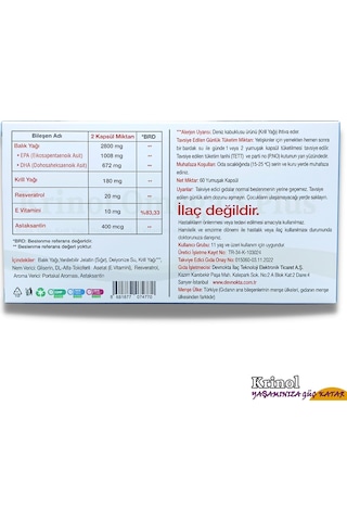 Krinol Omega 3 Plus - 60 Kapsül - 4 Kutu