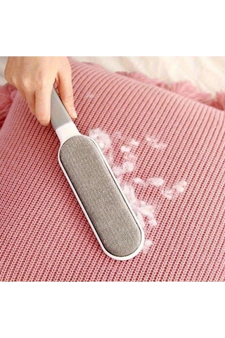 1 Adet, Yeniden Kullanılabilir Tüy Alma Fırçası, Tüy Alıcı, Dolaşık Açma Fırçası, Giysiler, Çamaşır, Kanepe, Yatak, Araba Koltukları Ve Kumaşlar İçin Saç Tozlama Fırçası Gri