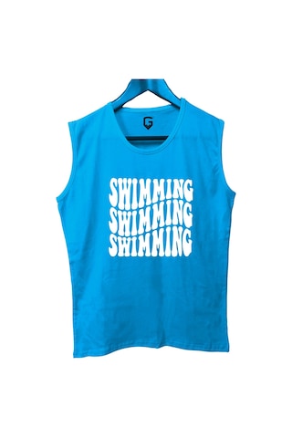 Top Glory Swimming Yüzme Baskılı Kolsuz Sporcu T-shirt Tank Top Sporcu Fitness Atlet
