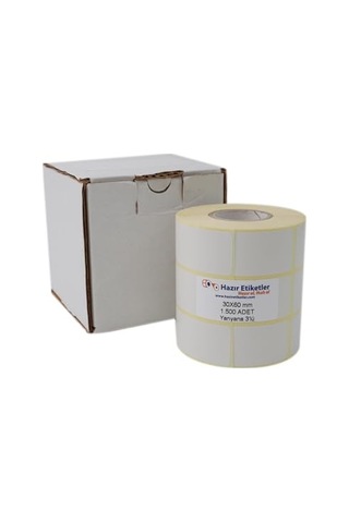 Pp Opak Etiket 30mm X 60mm 1500 Adet Yan Yana 3 Lü 1