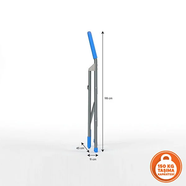 Yer Kaplamaz Katlanır 2 Geniş Basamaklı Merdiven 150 Kg Taşıma Kapasiteli 2 Basamaklı
