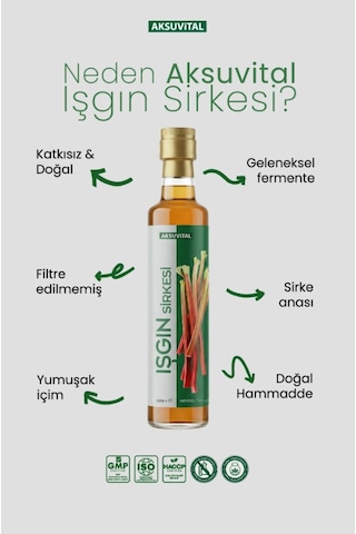 Aksu Vital Işgın Sirkesi 500 Ml - Işkın Kökü Sirkesi - Katkısız, Doğal Fermantasyon