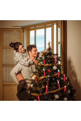 10 Tuşlu Uzaktan Kumandalı Mum Işığı Dekorasyonu-siyah