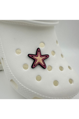Crocs Terlik Süsü Ve Aksesuarı , Çanta Süsü Jibbitz 3d Kabartmadeniz Yıldızı 02 Görsel Figür Aksesuar Pembe-sarı-siyah