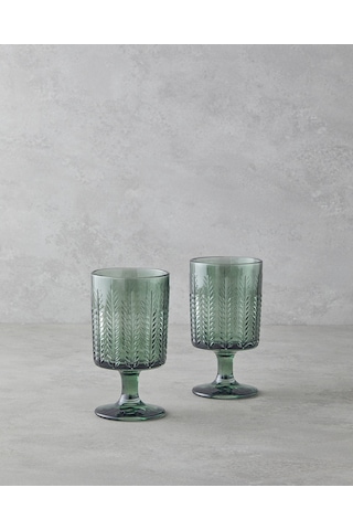 English Home Plantopia Cam 2'li Kadeh 370 Ml Yeşil