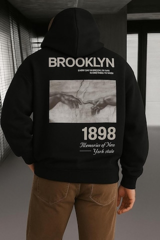 Benroma 3 İplik Penye Brooklyn Baskılı Sweatshırt Çok Renkli