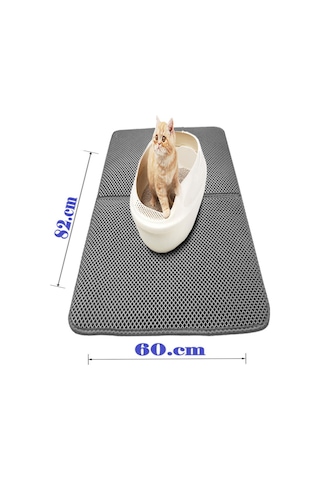 Tineke Büyük Boy Elekli Kedi Tuvalet Önü Paspası Katlanabilir 82 x 60 CM
