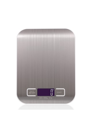 Hombey Gümüş Mutfak Terazi - 5kg/1g Hassasiyet, Şarjlı+pil Desteği, Abs+paslanmaz Çelik, 48 Saat Kullanim Süresi Çok Renkli