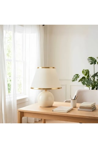 Homing Pico Gold Detaylı Abajur 242815 Krem-gold