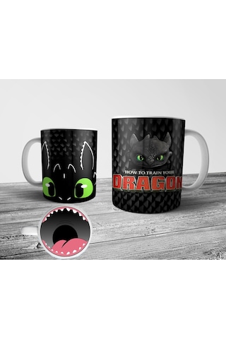 How To Train Your Dragon Toothless Alt Tabanı Ağız Tasarımlı Kupa Bardak Çok Renkli