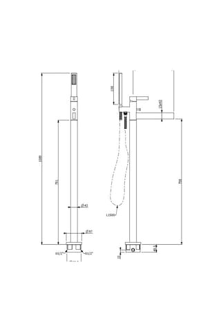 Bocchi Cube Yerden Küvet Bataryası El Duşlu Krom 1015 0024 Krom