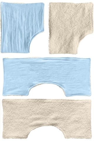 Müslin-havlu 2'li Çift Yönlü Omuz Bezi Gaz Çıkarma Bezi M-bej Krem - Mavi