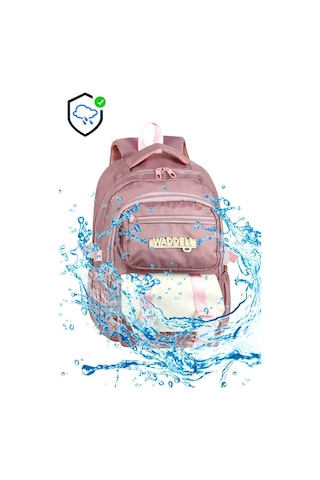 Waddell Lisanslı Twill Modeli 3'lü Set İlkokul Ortaokul Okul Sırt Çantası Beslenme Kalemlik 26101 Gül Kurusu Altın - Gül