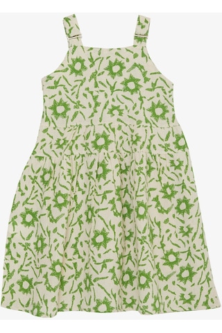 Escabel Kız Çocuk Elbise Desenli 5-9 Yaş, Krem-krem Krem