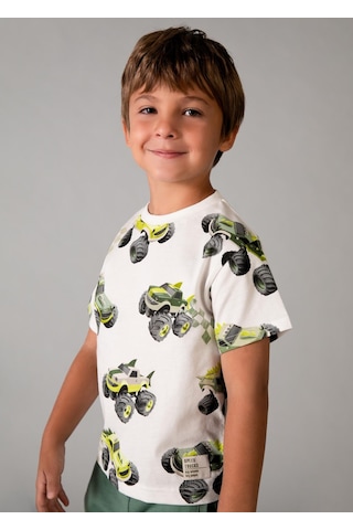Mayoral Erkek Çocuk Baskılı Tshirt Krem Krem