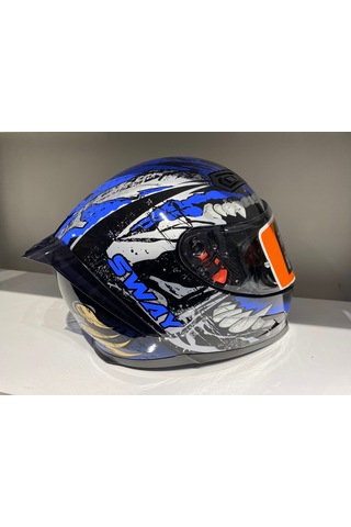 Sway Kask B-503 (817) Güşeş Vizörlü Croco Mavi