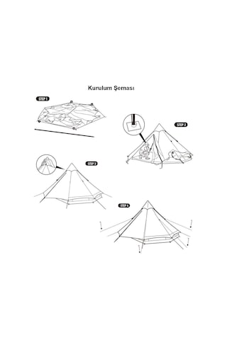 Naturehike Brighten 6.4 Lüks Piramit Pamuk Glamping Çadırı Kopya Açık Bej