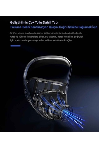 Kz Am16 16 Sürücü Profesyonel Hi-fi Iem Kulak İçi Kulaklık Bass Versiyon Am16