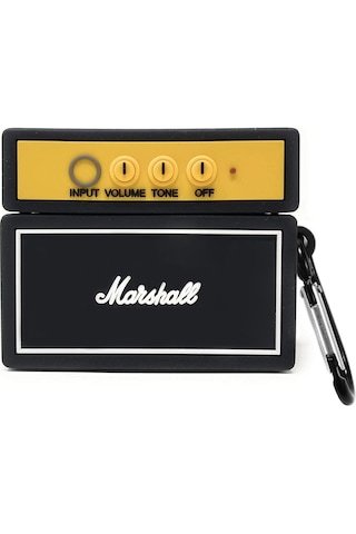 Apple Airpods Pro 3. Nesil 2025 Uyumlu Figürlü Silikon Kılıf Anahtarlıklı Kılıf Siyah - Sarı