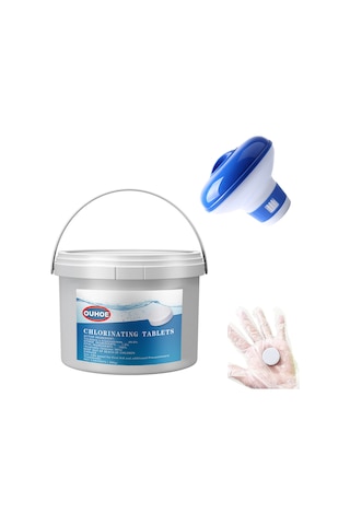 Yifomall 250 Adet Uzun Süreli Klor Tabletleri - Havuz Ve Jakuzi İçin Temiz Su Ve Pas Önleyici, Güneş Koruyuculu