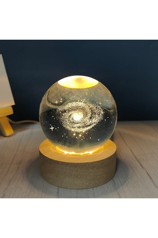 Xiyyadms Kosmos Desenli Usb Işıklı Kristal Top Meblesi - Ev Dekoru Hediyelik Kişisel Aydınlatma Cihazı Diğer
