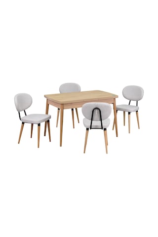 Vilinze Deniz Sandalye Golf Ahşap Mdf Açılır Mutfak Masası Takımı - 70x120+30 Cmgolf-70120ak-nn-deniz-d33-ntrl-sgmbyz Beyaz