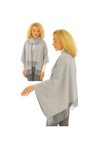 1 Adet Kadın Büyük Bedene Uygun Ekstra Yumuşak Dokulu Püskül Detaylı Kışlık Atkı Omuz Şalı Gri