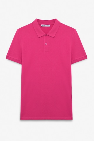 Grimelange Skyloom Erkek %100 Pamuk Kısa Kollu Regular Fit Fuşya Polo Yaka T-shirt Fuşya