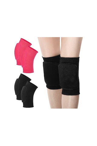 Aubyhe Gençler İçin Spor Knee Pad 4 Adet - Dans, Voleybol, Bisiklet İçin Kaymaz, Yumuşak, Nefes Alıcı - S Beden Siyah Ve Pembe 2 Çift Çok Renkli