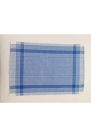 Pamuklu Mavi Renkli Pöti Kareli 4'lü Kurulama Bezi,peçete