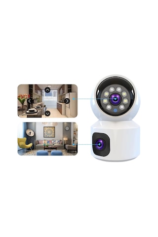 360 Full Hd Çift Kameralı 1080p Wifi Akıllı Güvenlik Kamerası