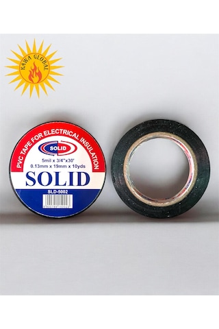 Elektrik İzole Bant Solid Pvc Siyah Renk Elektrikçi Kablo Bandı