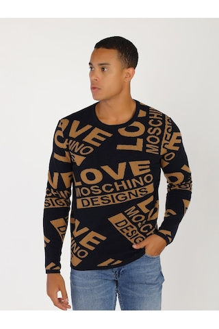 Moschino Moschıno Erkek Kazak /M.Lov.2019.6494 Laci-Kahve Lacivert