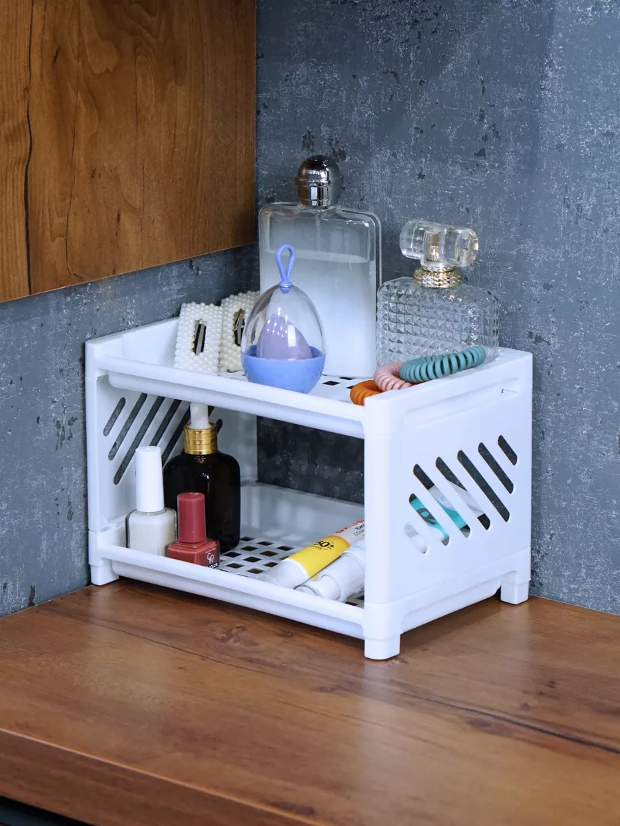 İportee Plastik İki Katlı Depolama Düzenleyici 162339692 Beyaz