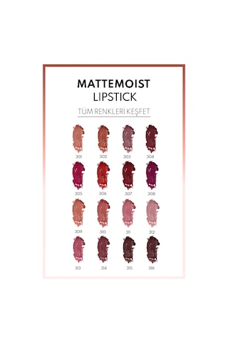 Note Cosmetique Mattemoist Lipstick Mat Bitişli Ruj 309 Note Soft - Nude
