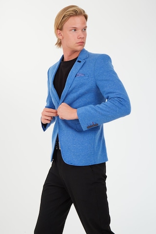 Sposo 5106 Dar Kalıp Yarım Astarlı İndigo Erkek Blazer Ceket Mavi