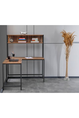 Arpelia Raflı L Çalışma Masası 140x120x75 Cm Sağ Sol Yönlü