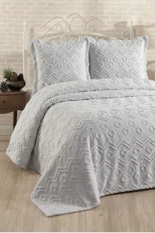 Şönil İskandinav Yatak Örtüsü Takımı 250 X 260 Cm Valonlu Model 2 Adet 50 X 70 Yastık Kılıfı Çok Renkli