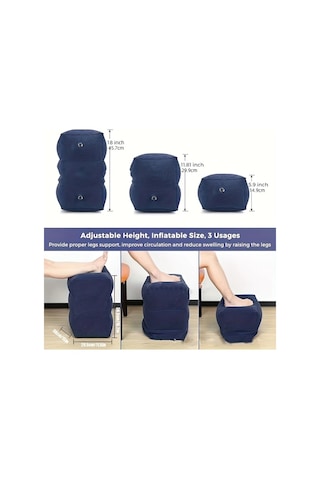 Elmpaly Ayarlanabilir Yükseklikli Havalı Ayaklık - Seyahat Ve Ofis İçin Taşınabilir Ergonomik Destek Açık Mavi