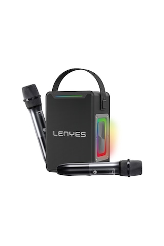 Lenyes S857 Rgb Işıklı Çift Mikrofonlu Taşınabilir Tws Bluetooth Speaker Hoparlör V5.3 Siyah Siyah