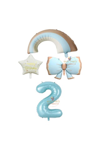 Best Mavi Renk Fiyonk Gökkuşağı Yıldız ve Rakam Folyo Balon Seti Yaş 2 Karışık Best Mavi Renk Fiyonk Gökkuşağı Yıldız ve Rakam Folyo Balon Seti Yaş 2 Karışık