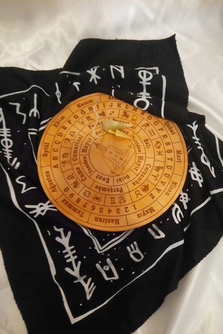 Pandül Sarkaç Tahtası Türkçe Ahşap Sarkaç Örtüsü Ritüel Set