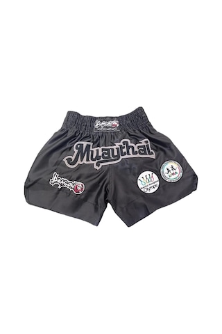 Dragondo Mt2017 Muay Thai Federasyon Onaylı Nakışlı Maç Şortu Siyah