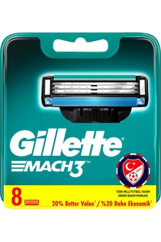 Wenlin Gillette Mach3 Yedek Tıraş Bıçağı 8'li, Oynar Başlık, Daha Keyifli Tıraş