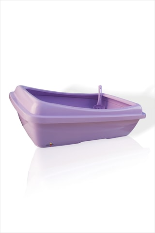 M3 Decorium Dev Büyük Mor Kürekli Kedi Kum Havuzu Kabı Tuvaleti 67 x 47 x 19 CM