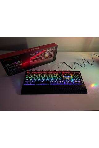 Jedel Kl-159p Siyah Usb Bilek Destekli Blue Switch Full Rainbow Q Gaming Oyuncu Mekanik Klavye