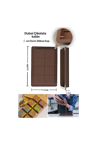 Dubai Çikolatası Kalıbı Büyük Silikon Çikolata Kalıbı Bpa Free Kagverengi