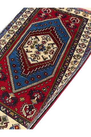 El Dokuma Sıfır Yahyalı Halısı 94x150 Lacivert %100 Yün Halı